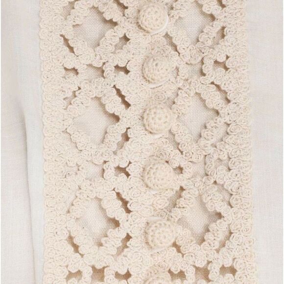Zimmermann Ivory Swim & Resort Vitali Lace Yoke Blouse Spare Buttons - Picture 5 of 6
